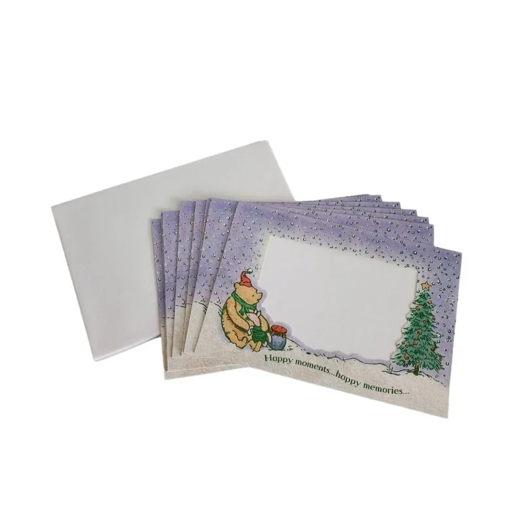 SET OF 8 Hallmark Classic Pooh HAPPY MOMENTS HAPPY MEMORIES Picture Frame Cards